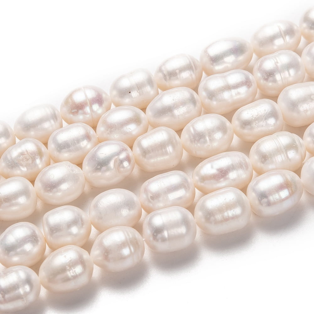 Natural Cultured Freshwater Pearl Beads Strands Rice Bisque 11~14x10~11mm Hole: 0.8mm about 28pcs/strand 13.78 inch(35cm)