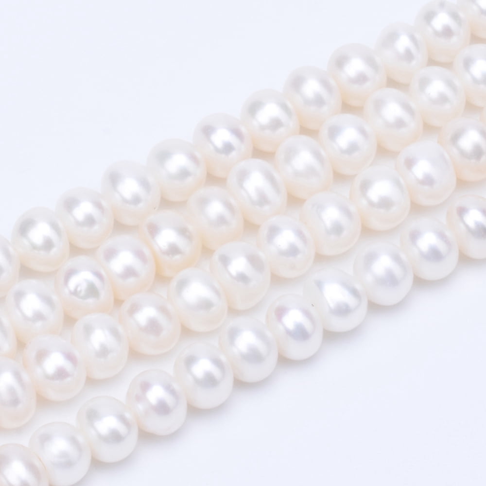Natural Cultured Freshwater Pearl Beads Strands Round Floral White 4.5~5mm Hole: 0.8mm about 81~83pcs/strand 14.45 inch~15.08 inch(36.7~38.3cm) DIY