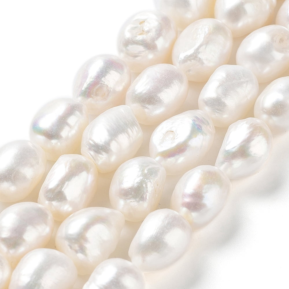Natural Cultured Freshwater Pearl Beads Strands Two Side Polished Grade 5A Seashell Color 13~14x10~11x8~9mm Hole: 0.6mm about 32~36pcs/strand 15.55''(39.5~40.5cm)