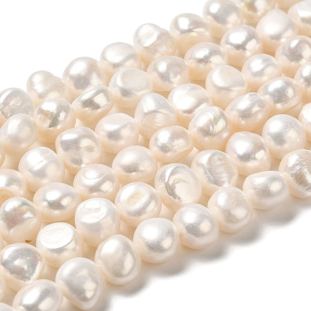 Natural Cultured Freshwater Pearl Beads Strands Two Side Polished Seashell Color 9~10.5x10~11x7~8mm 14.25~14.37''(36.2~36.5cm)