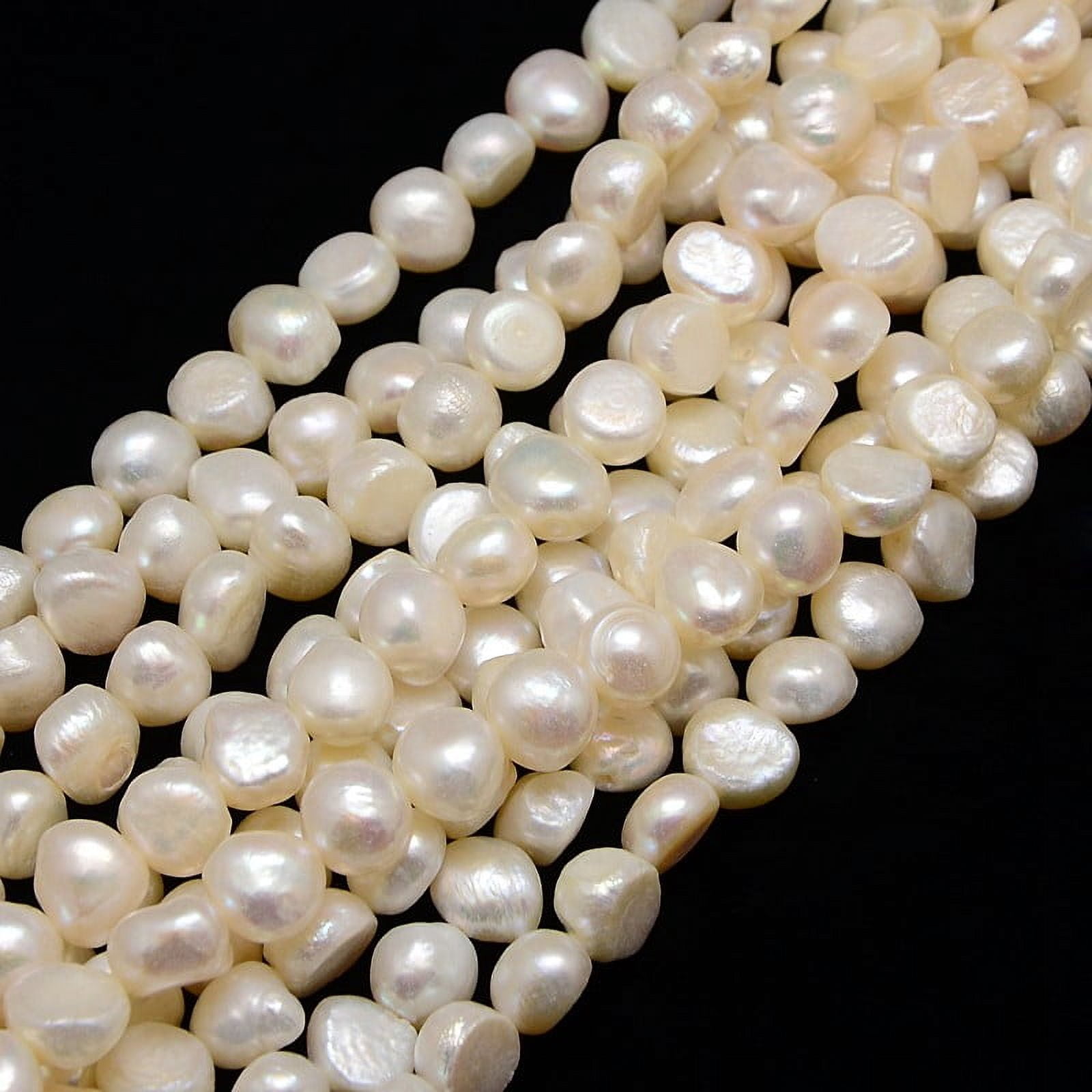 Natural Cultured Freshwater Pearl Beads Strands Two Sides Polished Creamy White 10~11x5~7mm Hole: 0.8mm 37pcs/strand 13.78 inch(35cm)