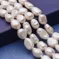 thumbnail image 1 of Natural Cultured Freshwater Pearl Beads Strands Two Sides Polished White 9~15x8~9mm Hole: 0.5mm about 33~35pcs/strand 12.99~13.39 inch(33~34cm), 1 of 2