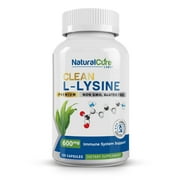 Natural Cure Labs Clean L-Lysine 600mg, 120 Capsules | Vegan, Non-GMO, & Gluten Free Supplement