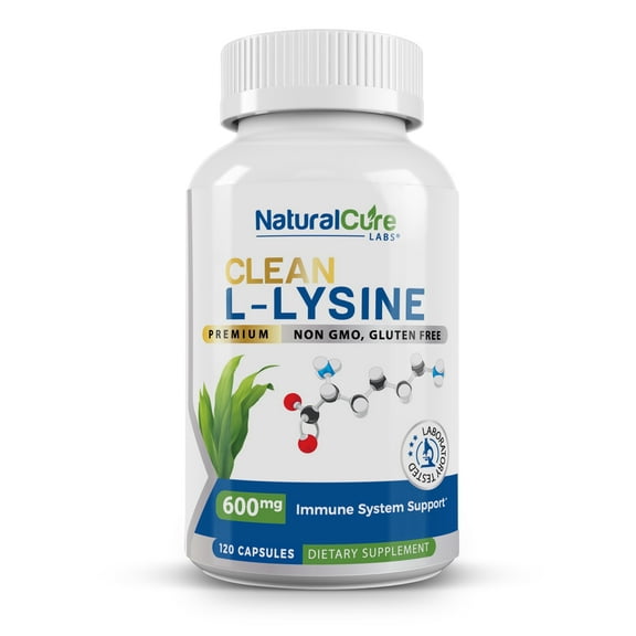 L-Lysine 600mg - Clean Vegan Capsules - 120 Count - Natural Cure Labs