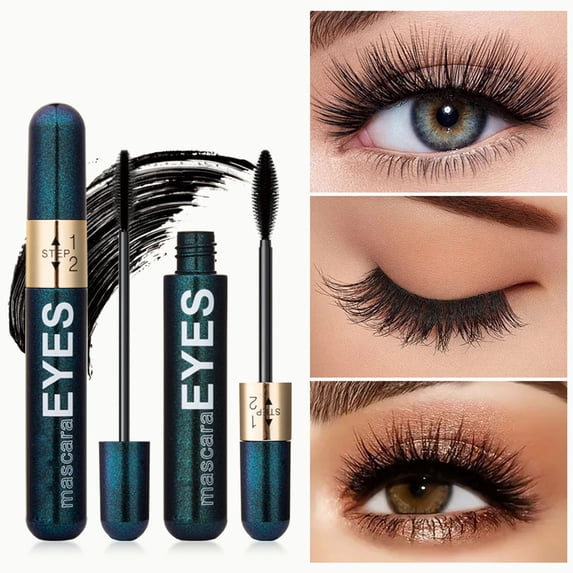 Natural Curling Mascara, Waterproof Thickening Mascara For Volume And Length, Sweat Proof Smudge Resistant Eye Black Formula For All Day Wear