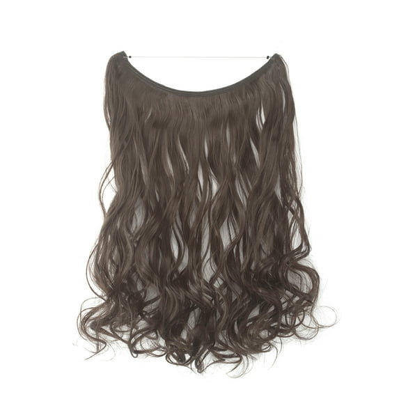 Natural Curly/Wavy Wire Headband Hidden Hair Extension NO Clip Ins Transparent Wire Hair Extensions
