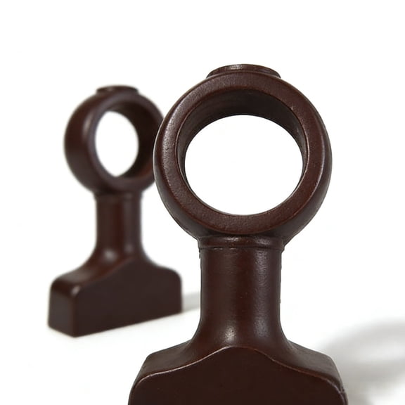 Natural Curtain Rod Brackets Sturdy Wooden Curtain Rod Holders 2PCS Large Suction Cups for Hook Bathroom Shelf with Towel Hooks Metal Brick Clips Purse Hanger,One Size,Reddish Brown