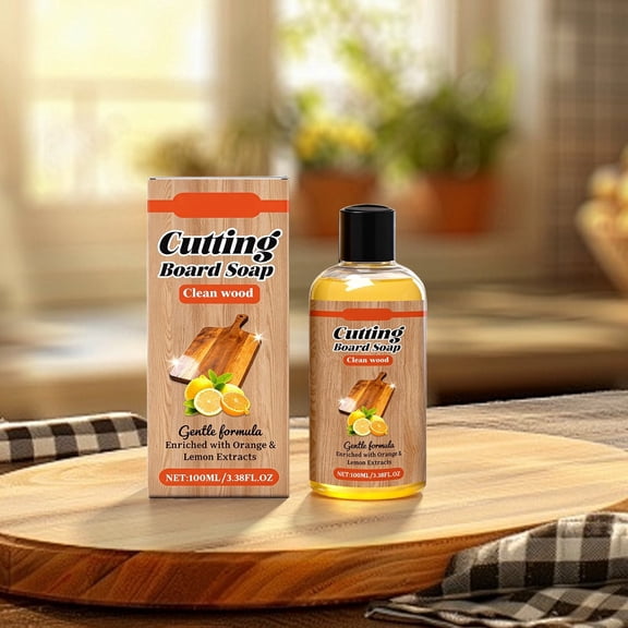 Natural Cutting Board Cleaner Spray, Pure Formula with Castile Soap & Orange Oil Extract for Daily Cleaning-Orange