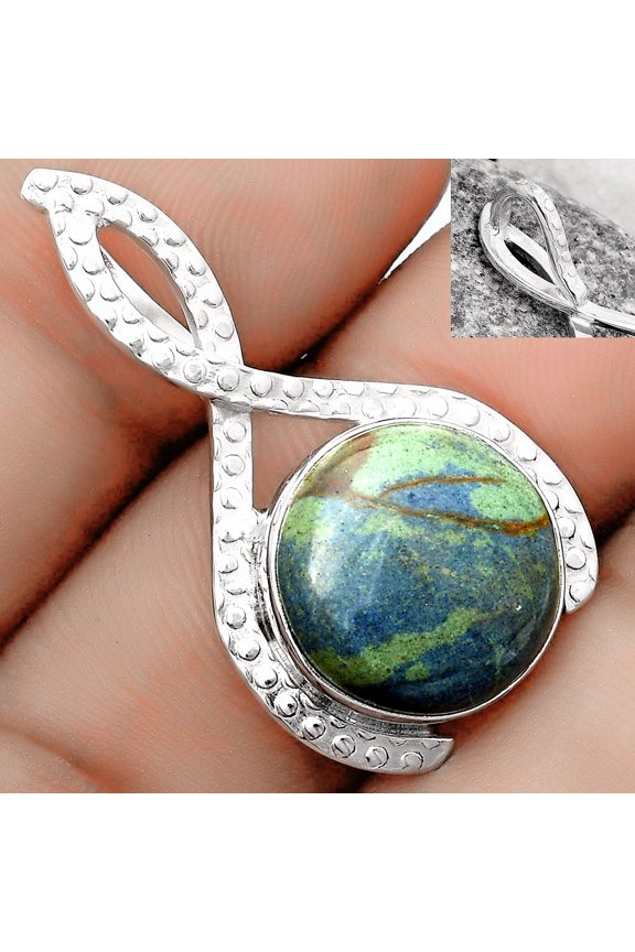Natural Cyber Web Chrysocolla Stone 925 Sterling Silver Pendant Jewelry P-1549 SDP123779