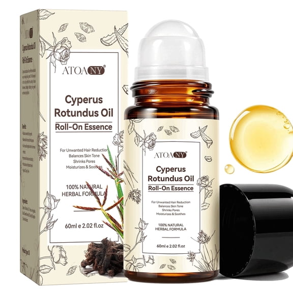 Cyperus Rotundus Oil, Cypress Rotundus Oil for Hair Removal, Helps Reduce Unwanted Hair Growth, All Skin Types - 60ml / 2 fl oz