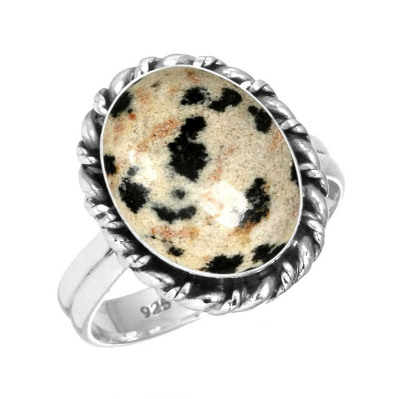 Natural Dalmatian 925 Sterling Silver Handmade Ring