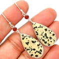 thumbnail image 1 of Natural Dalmatian & Garnet 925 Sterling Silver Earrings Jewelry E-1002 SDE84183, 1 of 5