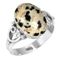 thumbnail image 1 of Natural Dalmatian Ring 925 Sterling Silver Handmade Jewelry, 1 of 6