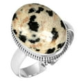 thumbnail image 1 of Natural Dalmatian Ring 925 Sterling Silver Handmade Jewelry, 1 of 6