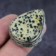 thumbnail image 1 of Natural Dalmation Jasper Gemstone Handmade 925 Sterling Silver Ring Size 10, 1 of 2