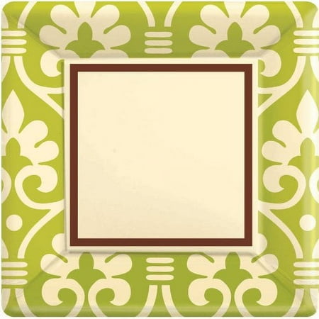 Natural Damask Square 7" Plate