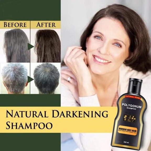 Natural Darkening Shampoo 200ml - Black Hair Coloring, Herbal Hair Care, Reverse Gray Hair, Restore Young Hair, Safe Non-Toxic Hair Care, Men Women, Holiday Christmas Thanksgiving Gift