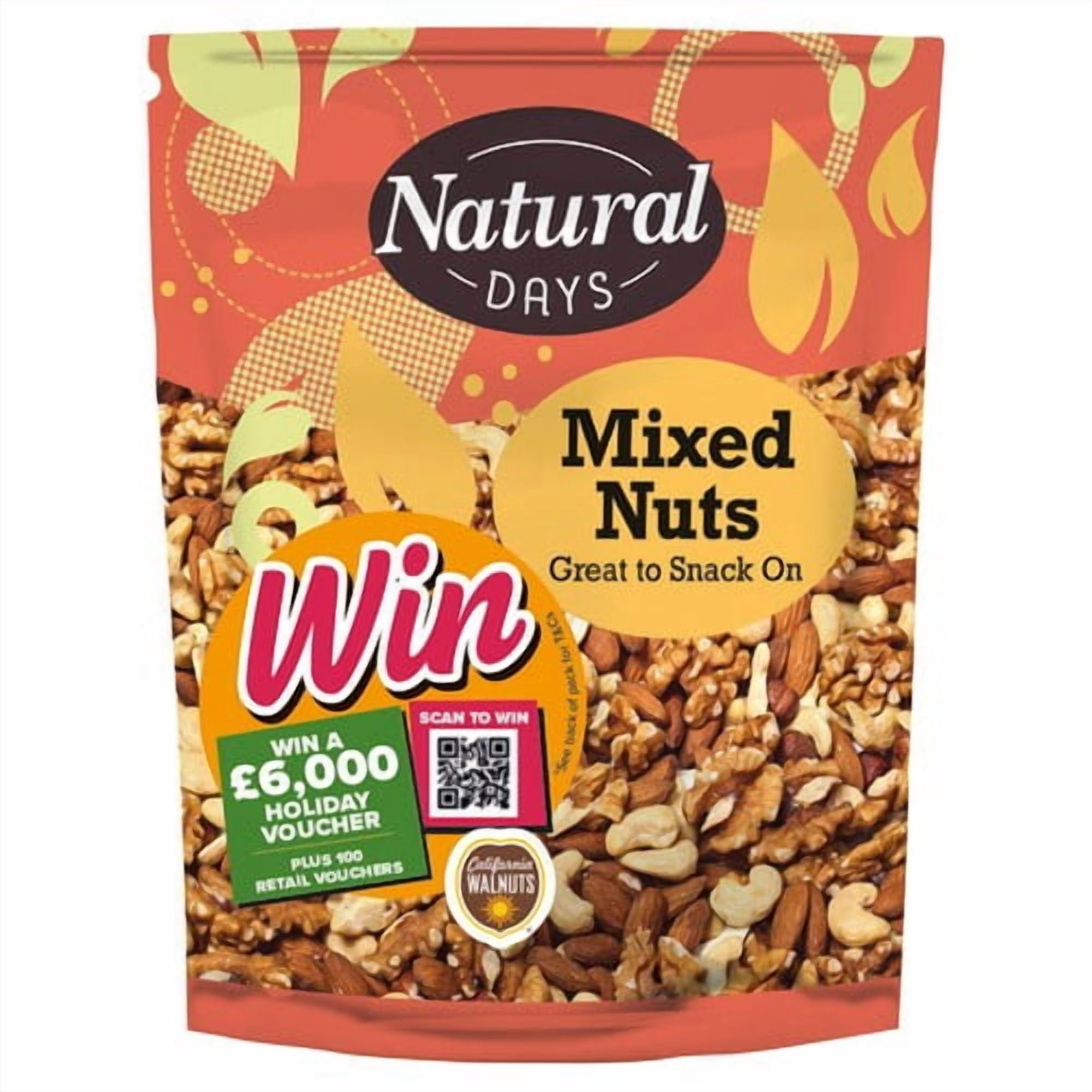 Natural Days Mixed Nuts 200g, British Import (Pack of 3)