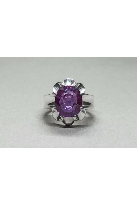 Natural Deep Purple Amethyst Mens Ring Sterling Silver 925 Purple Amethyst Ring Neelam Ring Purple Gem Ring Handmade Ring