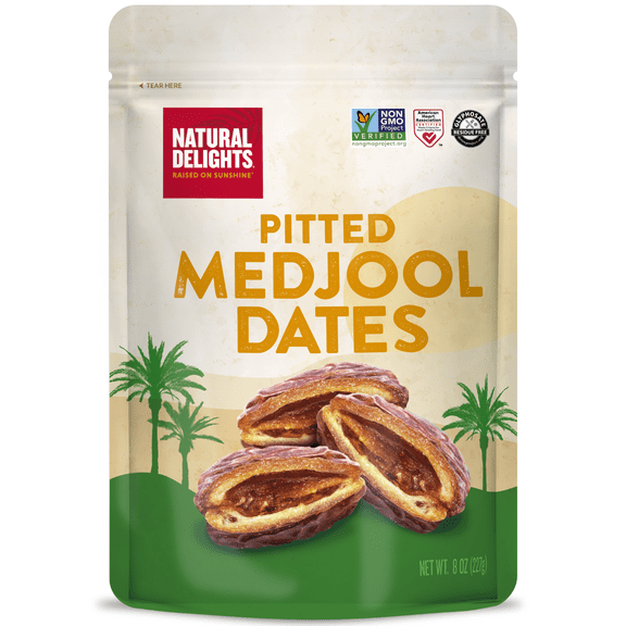 Natural Delights Pitted Fresh Medjool Dates, 8 Oz