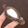 thumbnail image 1 of Natural Dendrite Opal, Green Onyx Gemstone Copper Wire Wrap Pendant 3.94", 1 of 4