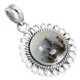 thumbnail image 1 of Natural Dendrite Opal Pendant 925 Sterling Silver Handmade Jewelry, 1 of 4