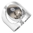 thumbnail image 1 of Natural Dendrite Opal Ring 925 Sterling Silver Handmade Jewelry, 1 of 6