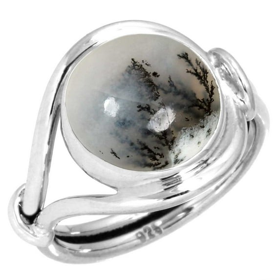 Natural Dendrite Opal Women Jewelry 925 Sterling Silver Ring