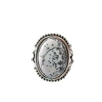 Natural Dendritic Opal Ring, Dendrite Opal Ring, October Birthstone, Bohemian Band, 925 Sterling Silver, Womens Ring, Christmas, Thanksgiving, Handmade, Statement Jewelry, Natural Gemstone Ring