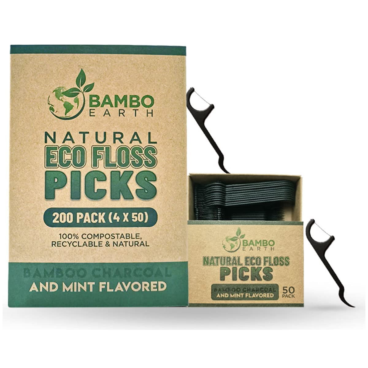 Natural Dental Floss Picks Eco Friendly Cruelty Free & Vegan Tooth
