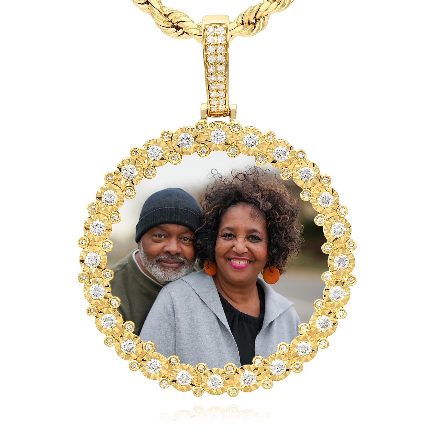 14k Gold Pendant Custom Memory Pendant 14K Gold Picture Pendant - Main Image