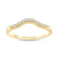 thumbnail image 1 of AFFY Natural Diamond Accent Curved Womens Wedding Band Ring 14k Yellow Gold Over 925 (0.06 Cttw), 1 of 6