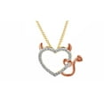 thumbnail image 1 of AFFY Natural Diamond Accent Devil Heart Pendant Necklace In 14K Yellow Gold Over Sterling Silver, 1 of 1