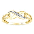 thumbnail image 1 of Natural Diamond Accent Infinity Rope Ring For Women 14K Yellow Gold Plated 925 Sterling Silver(0.03 Cttw,I-J Color,I2-I3 Clarity)-6, 1 of 1