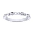 thumbnail image 1 of Natural Diamond Accent Infinity Wedding Band Stackable Engagement Ring in 14K White Gold Plated 925 Sterling Silver(0.04 Cttw,I-J Color,I2-I3 Clarity)-Ring Size-5.5, 1 of 5
