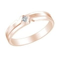 thumbnail image 1 of AFFY Natural Diamond Accent Mens Engagement Wedding Ring 14k Solid Rose Gold (I-J Color, I2-I3 Clarity, 0.06 Cttw) Ring Size-12, 1 of 1