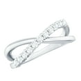 thumbnail image 1 of Rosec Jewels Natural Diamond Promise Ring for Women - Diamond Crossover Ring - HI-SI Quality - Ready to Gift for Valentines, 10K White Gold, US 11.50, 1 of 9