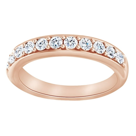 AFFY Natural Diamond Eternity Engagement Band Ring In 14k Solid Rose Gold (0.87 Ct),Ring Size-14