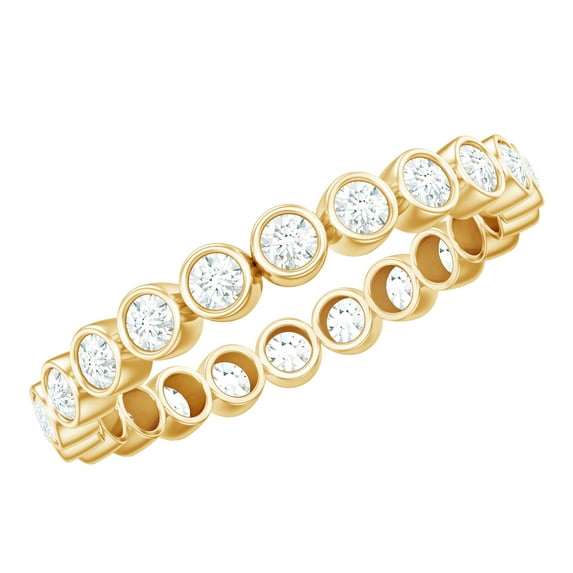 Rosec Jewels Natural Diamond Full Eternity Ring in Bezel Setting - HI-SI Quality, 10K Yellow Gold, US 12.50