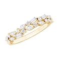 thumbnail image 1 of Rosec Jewels Natural Diamond Cluster Wedding Band - Half Eternity Band for Women - HI-SI Quality - with Jewelry Box, 10K Yellow Gold, US 7.00, 1 of 9