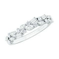 thumbnail image 1 of Rosec Jewels Natural Diamond Cluster Wedding Band - Half Eternity Band for Women - HI-SI Quality - with Jewelry Box, 18K White Gold, US 11.50, 1 of 9