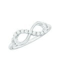 thumbnail image 1 of Rosec Jewels Certified Diamond Infinity Promise Ring for Women (HI-SI Grade) - Love Knot Ring - Ready to Gift for Valentines, 18K White Gold, US 11.00, 1 of 8