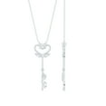 thumbnail image 1 of Rosec Jewels Real Diamond Key Pendant with Chain (HI-SI Grade) - Angel Heart Pendant with Wings - Ready to Gift with Jewelry Box, 14K White Gold, 1 of 8