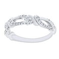 thumbnail image 1 of AFFY Natural Diamond Love Knot Anniversary Band Ring In 14k Solid White Gold (0.2 Ct),Ring Size-14, 1 of 1