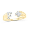 thumbnail image 1 of Natural Diamond NK Gift Initial "F" Ladies Ring 0.1cttw, 1 of 1