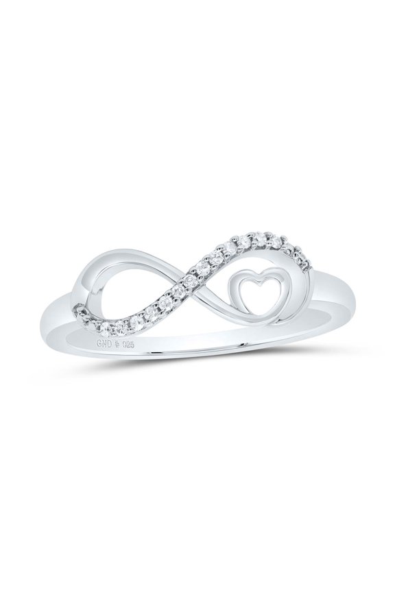 Natural Diamond P1 Gift Heart Infinity Ring 0.1cttw