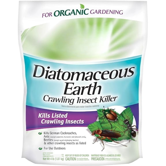 Natural Diatomaceous Earth Crawling Insect Killer, Contact Kill Treatment for Cockroaches, Ants & Other Crawling Pests, Indoor & Outdoor Applicable Bug Control Powder