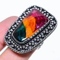 thumbnail image 1 of Natural Dicorich Glass Gemstone 925 Sterling Silver Gift Ring Size 10, 1 of 2