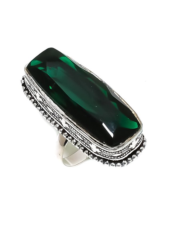 Natural Diopside Gemstone 925 Sterling Silver Jewelry Ring Size 8.5