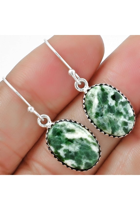 Natural Dioptase 925 Sterling Silver Earrings Jewelry E-1113 SDE87488